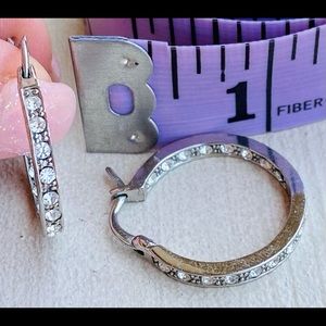 Cookie Lee Crystal Hoop Earrings